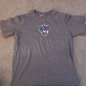 Nike Gray Kids Soccer Tee with Logo